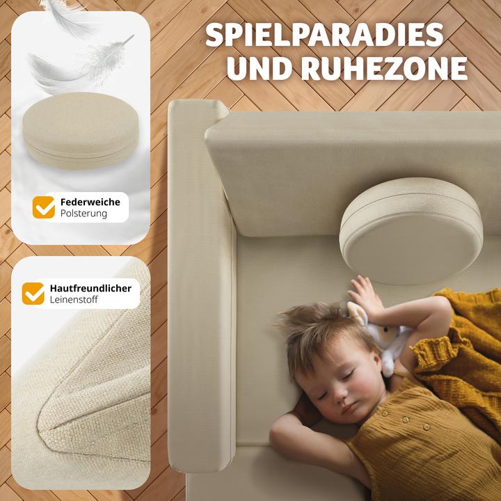 Image du produit tectake Canapé de jeu Lilly, 8 pièces, avec fonction de couchage (Canapé pour enfants)