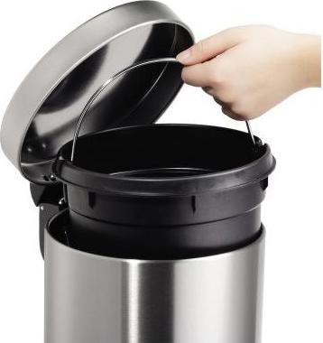 Image du produit Helit Poubelle à pédale the silent 25 x 40 cm (Ø x H) 12l inox/plastique argenté (12 l)