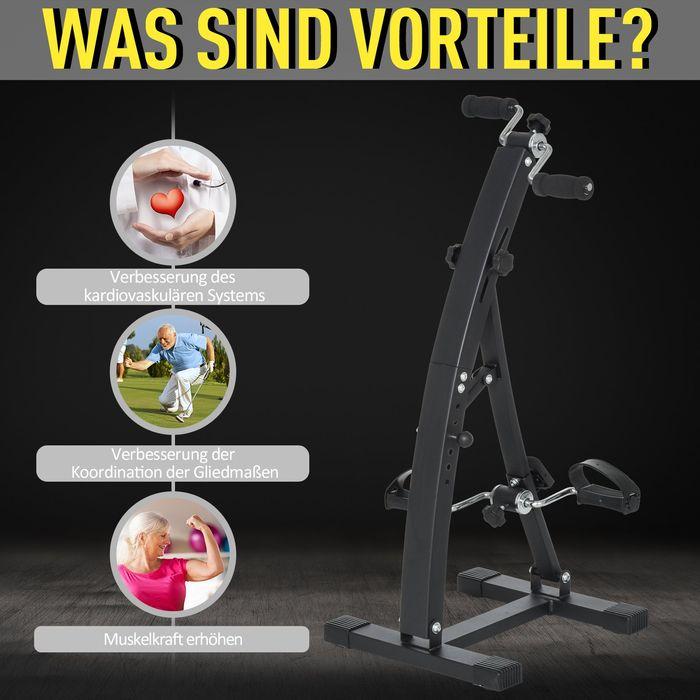 Produktbild Swisshandel24 Heimtrainer Bewegungstrainer Pedaltrainer für Senioren Stahl Schwarz 41 x 50 x 96cm