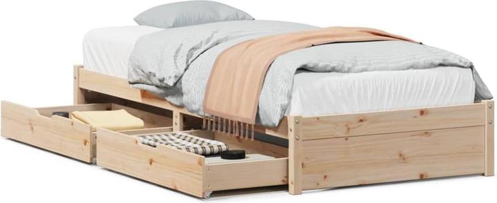 Image du produit VidaXL Lit en bois massif Lit simple avec tiroirs 90x200cm pin (90 x 200 cm)