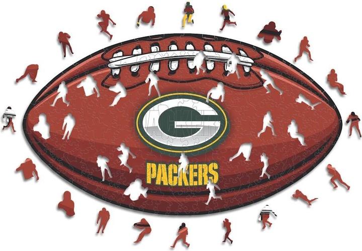 Actual product image Iconic NFL - Green Bay Packers– Football with Logo - Wooden Puzzle Size M (270 pieces) (270 pieces)