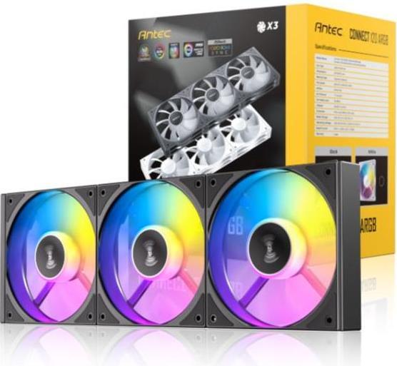 Image du produit Antec Connect 120 ARGB PWM Zwart set van 3 (120 mm, 3 x)