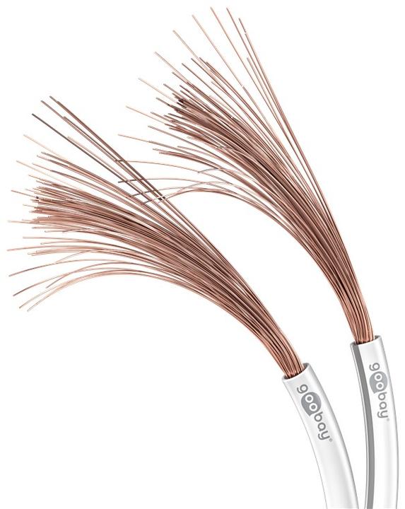 Actual product image Goobay Speaker cable, 2x1.5mm, 100m, white, on reel (100 m, 3 mm²)