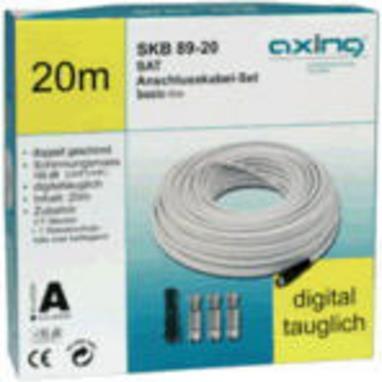Immagine prodotto Axing Set di cavi di collegamento SAT (20m) (100 dB, Presa d'antenna)