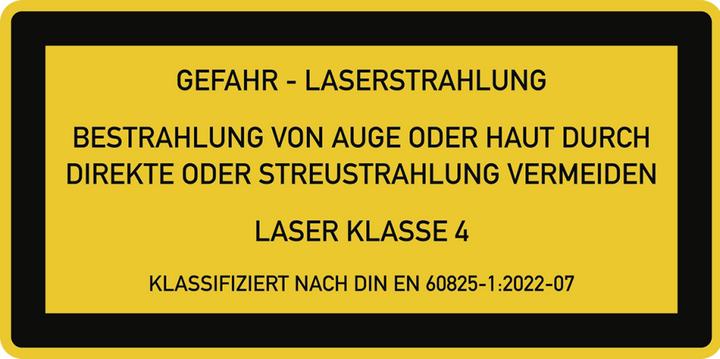 Produktbild Moravia Warnzeichen LASER KLASSE 4 Folie, 105x52 mm