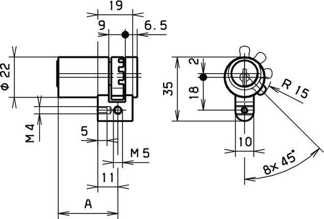 Actual product image Dormakaba KABA 8 half cylinder 1514 RZ multi-point locking / 5000