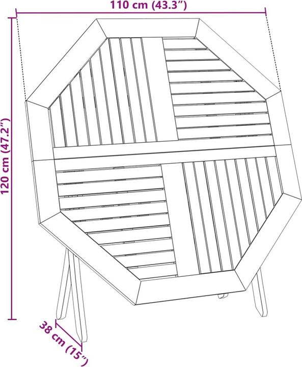 Image du produit VidaXL Gartentisch Klappbar Ø110 x 75 cm Akazie (110 cm)