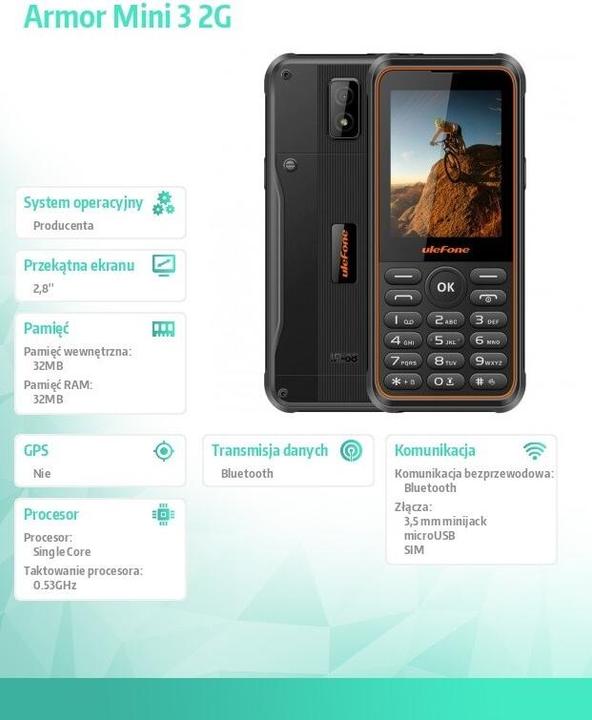 Produktbild Ulefone Telefon Armor Mini 3 2G (schwarz) (2.80")