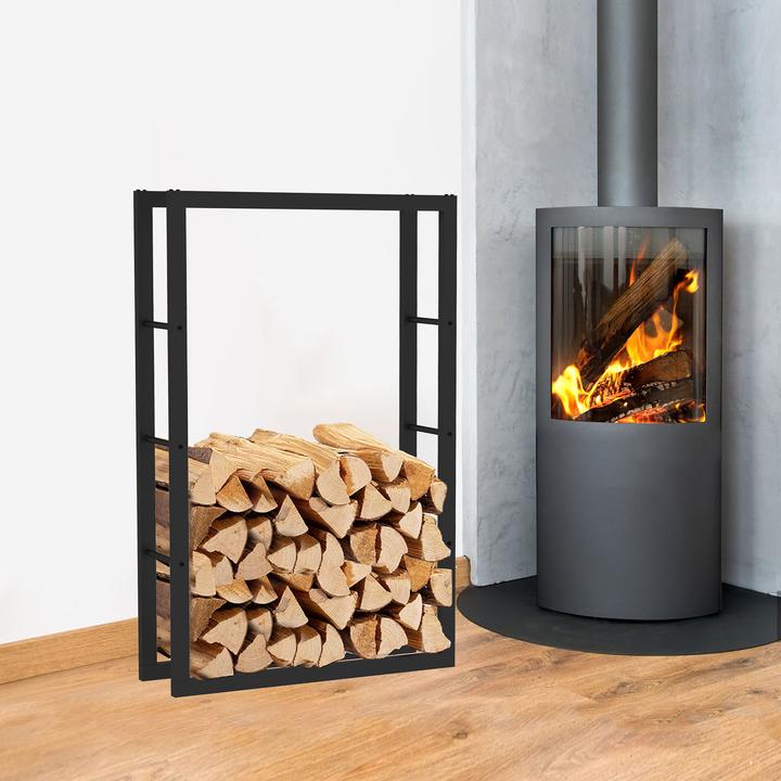Image du produit Wiltec Porte-bois Toboli 150x25x100cm porte-bois en métal pour l'intérieur et l'extérieur (150 x 25 x 100 cm)