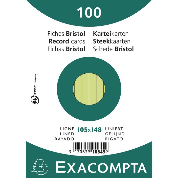 Image du produit Exacompta Fiches (105 x 148 mm, 205 g/m², 100 x)