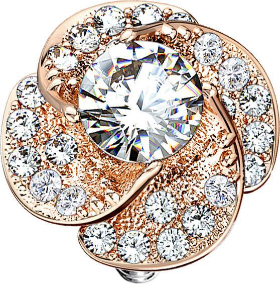 Produktbild Star Piercing Dermal Anchor rosegold Rose mit Kristall (Chirurgenstahl 316L, Messing)