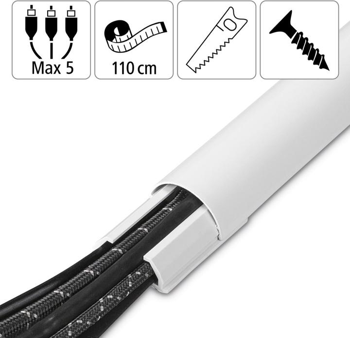 Actual product image Hama Aluminium cable duct, half round (Duct, 110 cm)