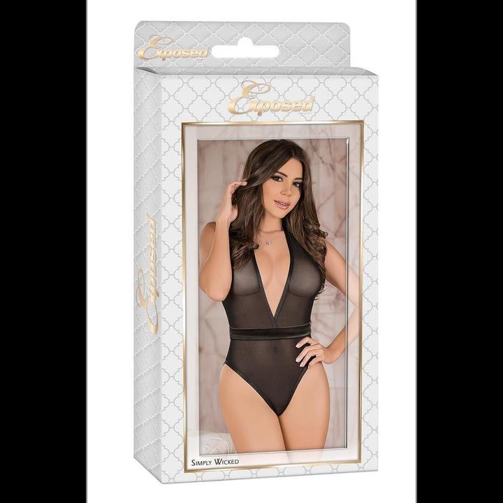 Actual product image Magic Silk Deep Plunge Teddy Bear With Snap Crotch (S, M)