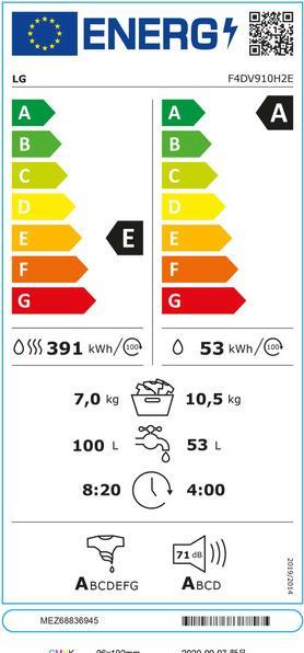 Energie-Label LG F4DV910H2E