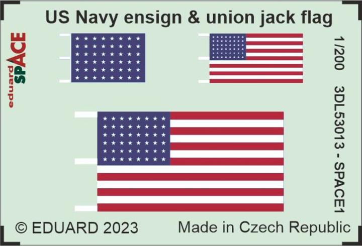 Produktbild Eduard US Navy ensign & union jack flag SPACE 1/200