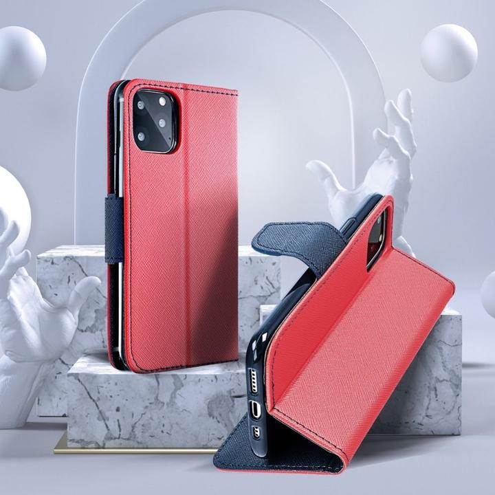 Actual product image OEM Book case FANCY Book case for IPHONE 16 Pro red / navy (Apple iPhone 16 Pro)