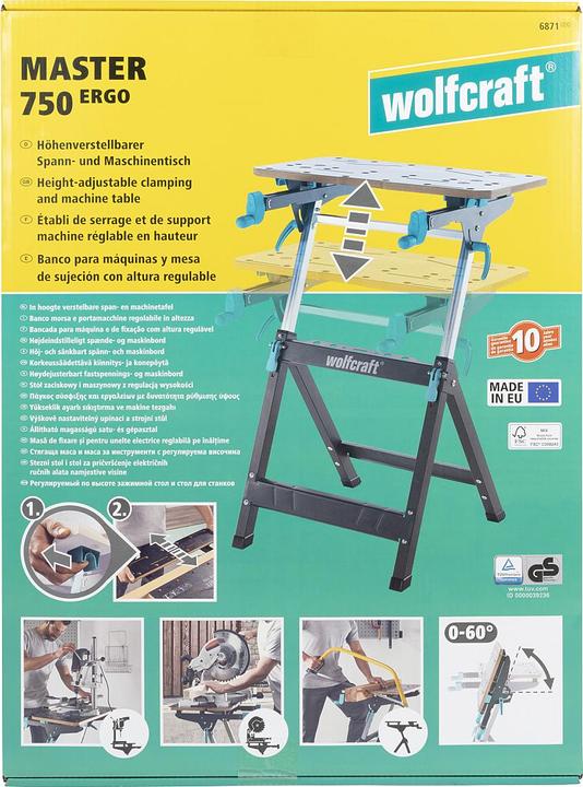 Produktbild wolfcraft wolfcraft 1 MASTER 750 ERGO Spanntisch (70 cm, 68 cm)