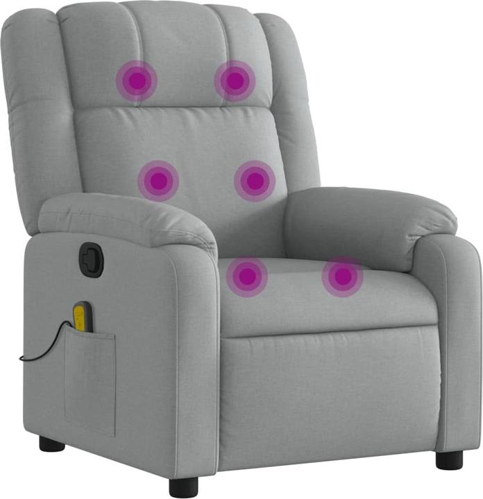 Immagine prodotto VidaXL Sedia da massaggio in tessuto grigio chiaro,Colore: Grigio chiaro,Materiale: Tessuto