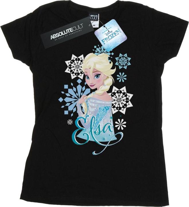 Actual product image Disney Womens/Ladies Frozen Elsa Snowflakes Cotton T-Shirt (XL)