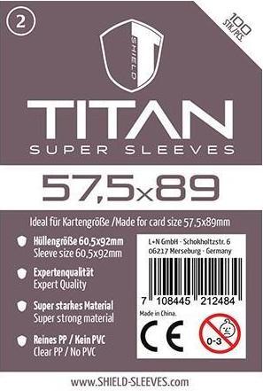 Produktbild Shield Sleeves 1024471 - Titan - 100 Super Sleeves für Kartengrösse 57,5 x 89 mm