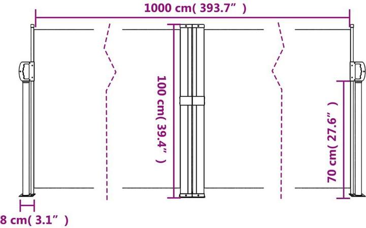 Actual product image VidaXL Extendable side awning (10 m)