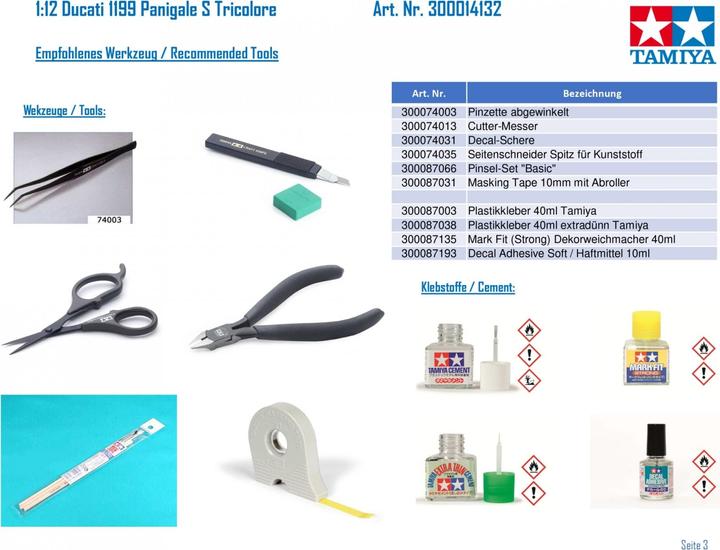 Actual product image Tamiya Ducati 1199 Panigale S Tricolore