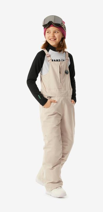 Actual product image Wedze Snowboard trousers dungarees kids piste - 500 white (116)