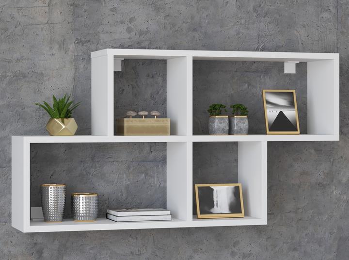 Actual product image VCM Wooden Wall Shelf Hanging Shelf Bookcase Wall Board Deco Board Lusas (100 x 20 x 53 cm)