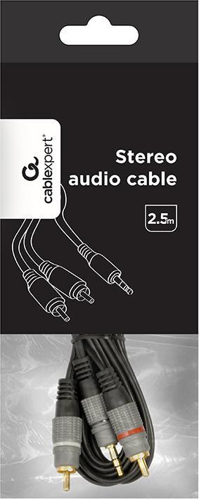 Image du produit Gembird CableXpert 3.5 mm stéréo plug to 2*RCA plugs 2.5m plaqué or CCA-352-2.5M (2.50 m)