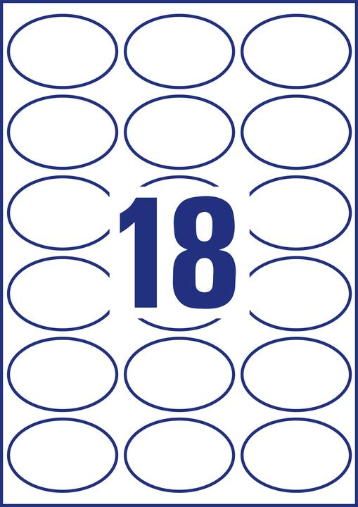 Produktbild Avery Zweckform Kennzeichnungs-Etiketten, oval, 63,5x42,3 mm dunkelgrau, permanent, unbehandeltes Papier