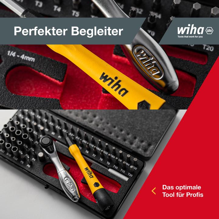 Actual product image Wiha Micro bit set 65 pcs. incl. storage box Precision mechanics screwdriver set Bit holder (4 mm)
