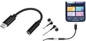 Produktbild LogiLink Cable USB-C to 3.5mm 0,13m Black (USB Typ C, USB Typ C)