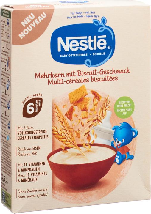 Actual product image Nestlé Baby cereal porridge multigrain with biscuit flavour (220 g)