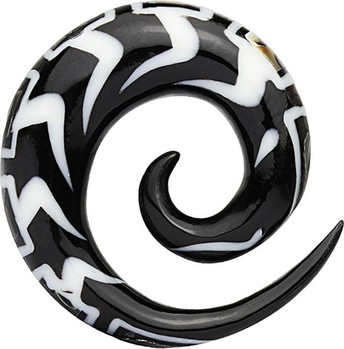 Produktbild Star Piercing Dehnspirale mit Abalone aus Wasserbüffelhorn (Organisch)