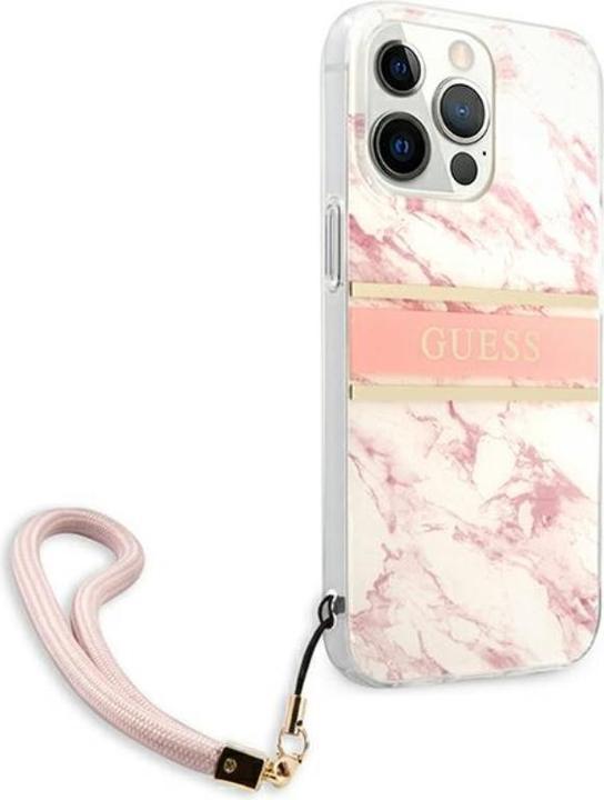 Productafbeelding Guess Hard Cover Marmeren Streep met Riem (Apple iPhone 13 Pro Max)