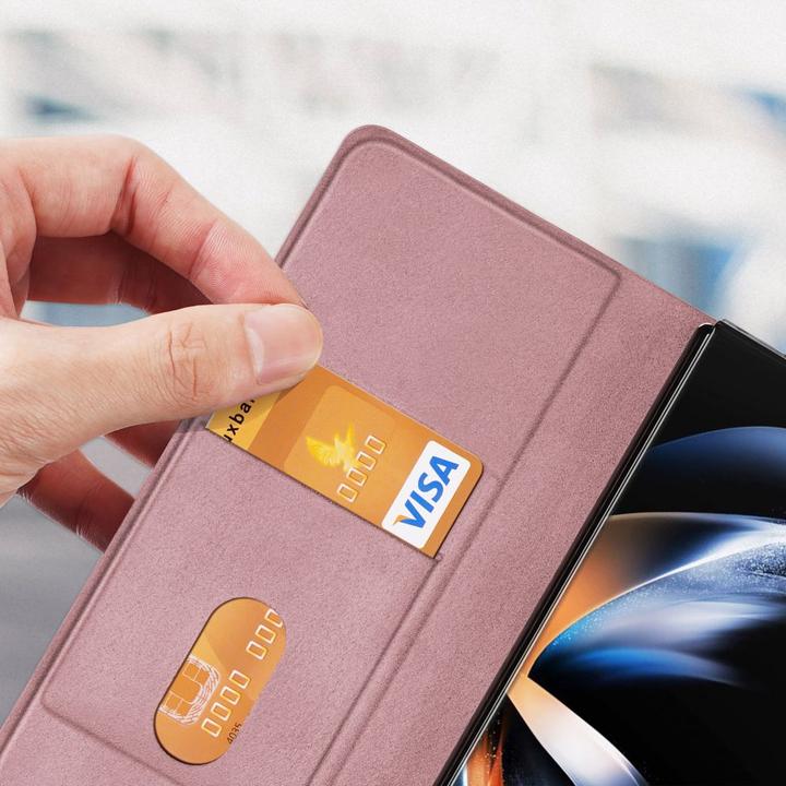 Actual product image Dux Ducis Samsung Galaxy Z Fold5 5G Bril Wallet Flip Leather Case - Pink (Samsung Galaxy Z)