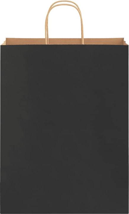 Produktbild VidaXL Kraftpapiertüten 50 Stk. mit Henkel Schwarz 32x12x42 cm Papiertüte (Geschenktüte, 50 x)