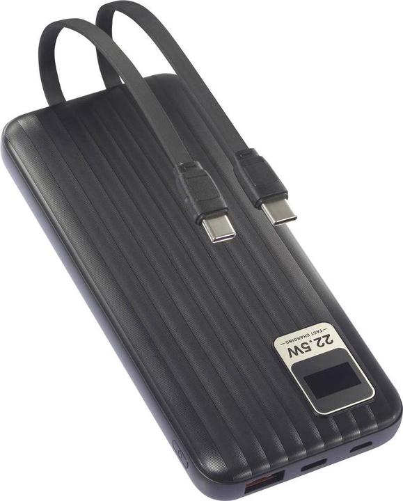 Actual product image Voltcraft VC-WT-K512 Powerbank 10000 mAh Fast Charge LiPo Black Status indicator (10000 mAh, 18 W, 37 Wh)