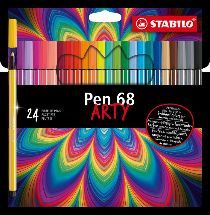 Produktbild STABILO Pen 68 24er Kartonetui Arty (Mehrfarbig, 24 x)