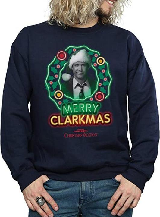 Actual product image National Lampoon´s Vacation Mens Greyscale Clarkmas Christmas Sweatshirt (XXL)