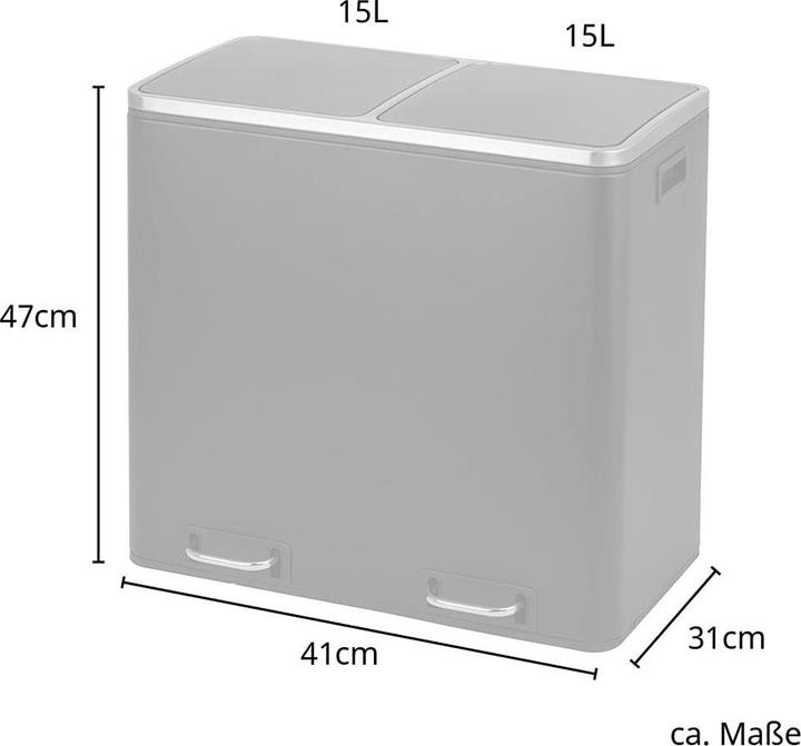Produktbild Svita TM2X24 Treteimer 48 Liter Schwarz (48 l)