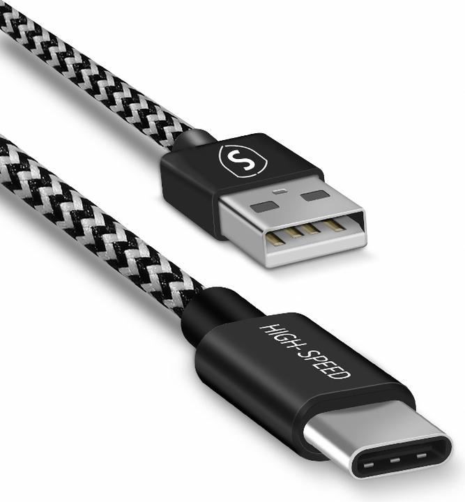 Image du produit SIGN Skin Câble USB-C 2.1A, 1.5 m - Noir/Blanc (1.50 m)
