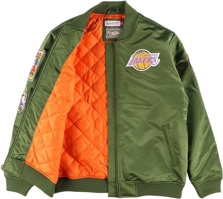 Actual product image Mitchell & Ness NBA Flight Satin - LA Lakers Bomber Jacket - 103809 (M)