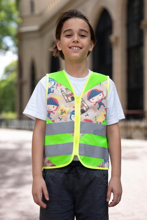 Produktbild Korntex Kinder Warnweste Fantasy Hellgrün/Ritter CO2 Neutral XXS EN 17353 ® ACTFANKNIN (XXS)
