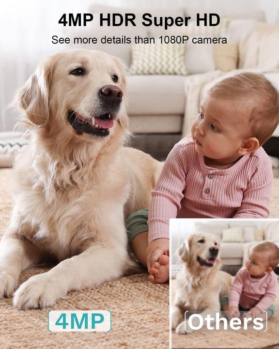 Actual product image WUUK 4MP/2.5K Innenüberwachungskamera mit App und magnetischem Standfuss