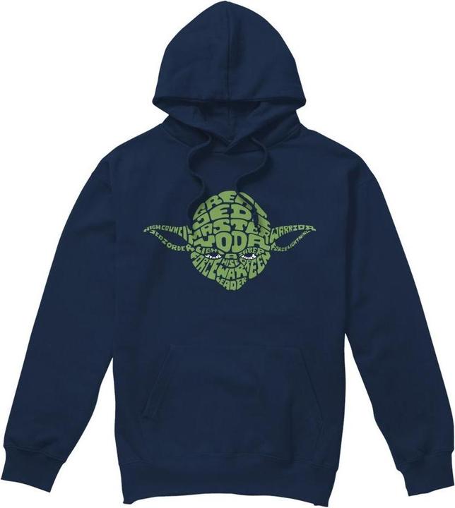 Actual product image Star Wars Mens Yoda Text Head Hoodie (XL)