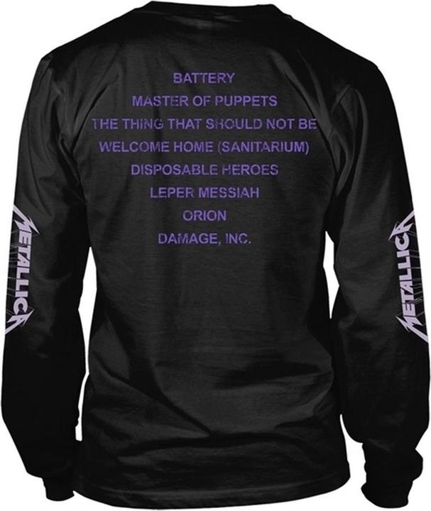 Actual product image Metallica Unisex Adult Master Of Puppets Track List Long-Sleeved T-Shirt (S)