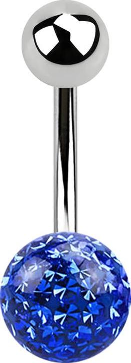 Immagine prodotto Star Piercing Banana argento con palla e sfera di cristallo strato protettivo epossidico blu scuro (Acciaio chirurgico 316L, senza ottone)