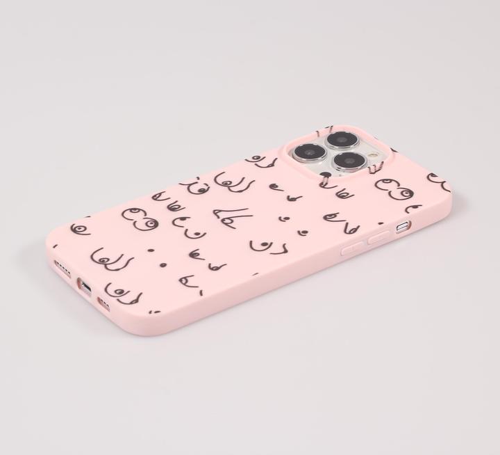 Produktbild PhoneLook Hülle Gummi Cover funny Cartoon Brüste Tattoo (Apple iPhone 13 Pro Max)