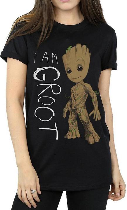 Image du produit Guardians of the Galaxy Femme/Ladies I Am Groot Scribble Boyfriend T-Shirt (XXL)